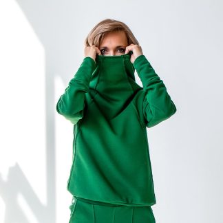 Laisvalaikio džemperis Sport II new žalias su nusegamu kapišonu