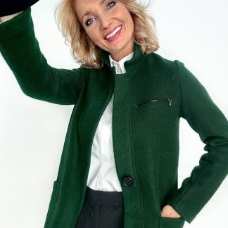 Woolen jacket with chain green