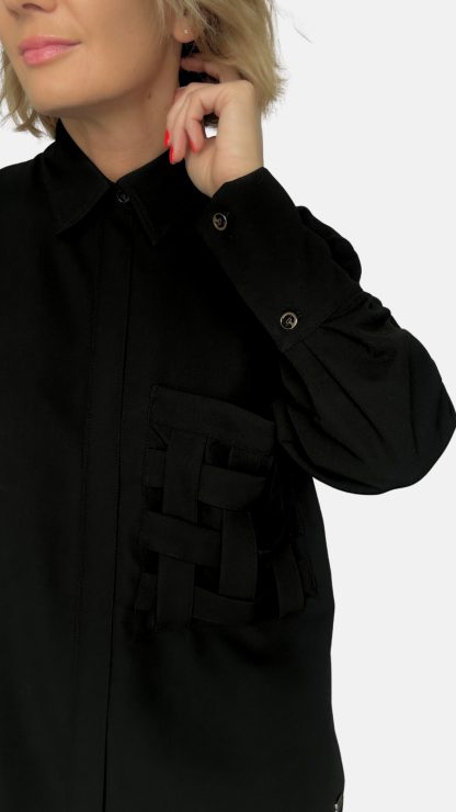 Marškiniai FANCY POCKET juodi