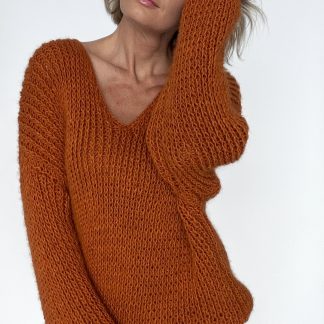 Megztinis THICK tamsiai oranžinis